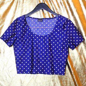 BLUE POLKADOT CROP TOP